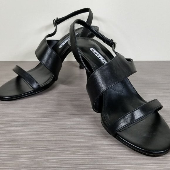 Charles David Carmina Slingback Sandal, Black Leather, Womens Various Sizes - Picture 4 of 9